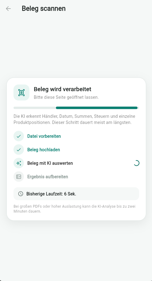 Belege werden für dich ausgelesen in Vorraty Vend