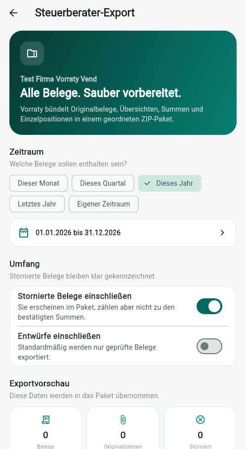 Sauber vorbereitet für den Steuerberater in Vorraty Vend